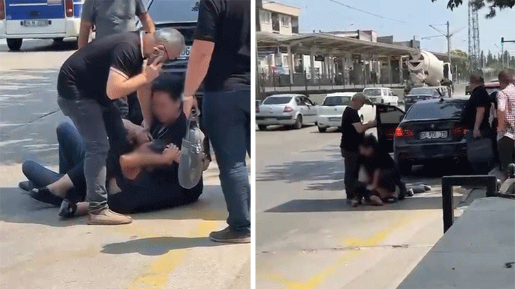 Yolda karşılaştığı eski kocasını 'ailemi dolandırdın' deyip darbetti