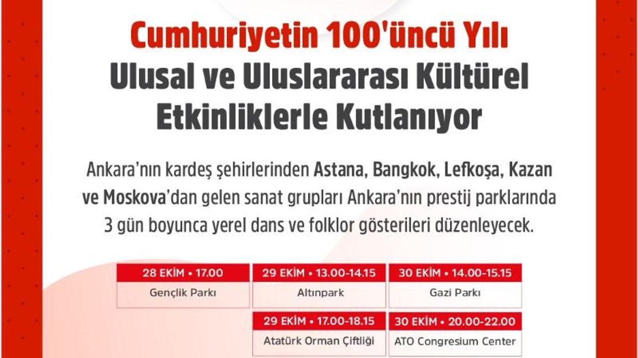 Ankara 100. yılda yabancı konuklarını ağırlayacak