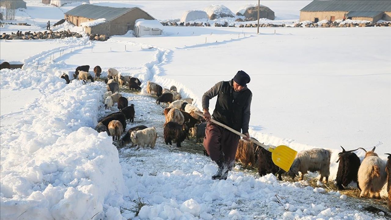 Karla kaplı köylerde günlük yaşam zorlu geçiyor
