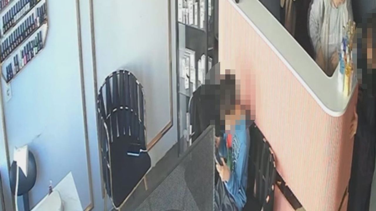 Güzellik merkezindeki hırsızlık kamerada