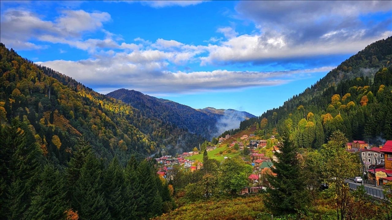 Rize'de Ayder Yaylası'nda sonbahar renkleri hakim oldu