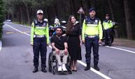 Jandarma ile engelli milli sporcudan trafik kazalarını önlemek için farkındalık çalışması