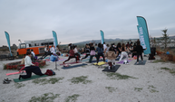 Kapadokya'da gün doğumunda yoga etkinliği düzenlendi