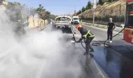Mardin’de seyir halindeki otomobil yandı