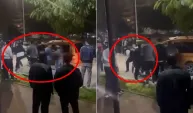 Tekmeli yumruklu kavga kamerada