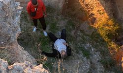 Kapadokya'da fotoğraf çekilirken 6 metrelik kayalıktan düştü