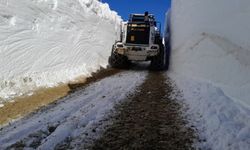 Askeri üs bölgelerin yolunu açmak için 4 metreyi bulan karla mücadele