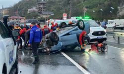 Rize'de otomobilin cipe çarpıp, takla attığı kazada 1 kişi öldü