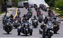 Motosiklet tutkunları "19 Mayıs" için Ankara'da tur attı