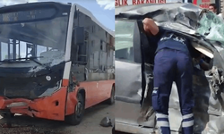 Gaziantep'te halk otobüsüne çarpan otomobildeki çifti ölüm ayırdı