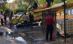 Adana'da göle düşen yangın söndürme uçağının enkazı çıkarıldı
