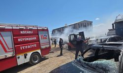 Ot yangınında alevler yediemin otoparkındaki araçlara sıçradı