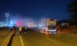 Yozgat'ta seyir halindeki yolcu otobüsünde çıkan yangın söndürüldü