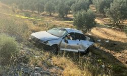 Manisa'da otomobil zeytinliğe uçtu; aynı aileden 1 ölü, 4 yaralı