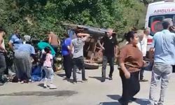 Fındık işçilerinin taşındığı römork devrildi; 7 yaralı