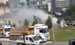 Kağıthane'de İSKİ'nin çalışması sırasında isale borusu patladı