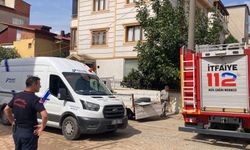 İş makinesiyle yapılan çalışma sırasında doğal gaz borusu patladı