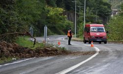 Trabzon'da toprak kayması nedeniyle Sera Gölü yolunda ulaşım kontrollü sağlanıyor