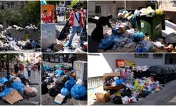 İzmir'in Karşıyaka ve Konak ilçelerinde biriken çöplere mahalleliden tepki