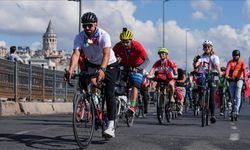 Küresel Sumud Filosu'na destek için İstanbul'da pedallar çevrildi