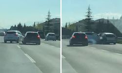 İçerisinde bebek olan aracı sıkıştırıp, makas attı; otomobil ile araçlara çarptı
