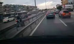 Küçükçekmece D-100 karayolunda motosikletin çarptığı yaya yaralandı