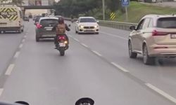 Maltepe D-100 Karayolu'nda geri geri giden otomobil kamerada