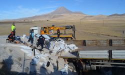 Toprak yığınına çarpan TIR'ın şoförü öldü