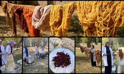 Vanlı kadınlar, iplere doğada topladıkları bitkilerle renk veriyor