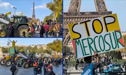 Fransa'da AB-MERCOSUR anlaşmasına karşı çıkan çiftçiler eylemde