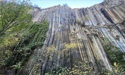 Sinop'ta milyon yıllık bazalt kayalıkları sonbahar renklerine büründü