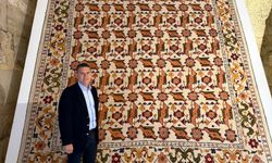 Yeniden dokunan Selçuklu halıları, Sultanhanı Kervansarayı'nda sergileniyor