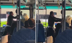 Otobüs şoförü ile kadın yolcunun kavgası kamerada