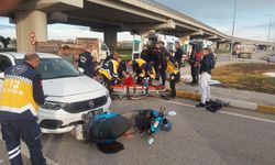 Otomobil ile motosiklet çarpıştı; 2 yaralı