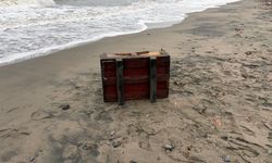 Samsun'da sahile, üzerinde Rusça yazılar olan sandık vurdu