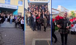 Tekirdağ'da 38 yıllık meslek hayatının ardından emekli olan öğretmene duygulandıran veda