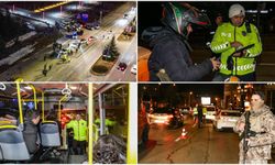 Kış turizm merkezi Erzurum'da polis dondurucu soğukta yılbaşı denetiminde