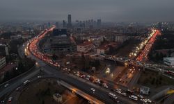 Başkentte trafik yoğunluğu dronla görüntülendi