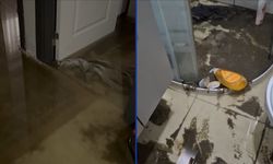 Beylikdüzü'nde sağanak nedeniyle 5 katlı binanın giriş katındaki 2 daireyi su bastı