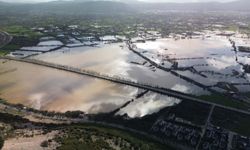Muğla'da su altında kalan tarım arazileri dronla görüntülendi