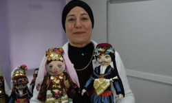 Yöresel kıyafetleri bez bebeklerde yaşatıyor