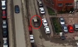 Denetimden kaçmak için aracıyla ters şeride giren sürücü dronla tespit edildi