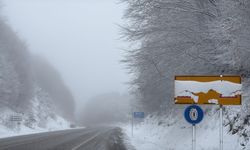 Domaniç-İnegöl yolunda kar ve sis