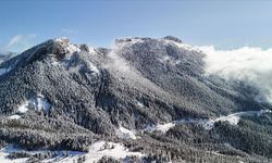 Ilgaz ve Yaralıgöz dağlarında kar manzarası havadan görüntülendi