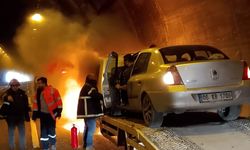 Bolu Dağı Tünelinde oto kurtarıcı yandı
