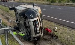Ankara'da otomobil, refüje çarpıp takla attı: 2 yaralı