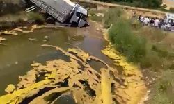 TIR, bariyerleri aşıp, dereye düştü; 3 yaralı