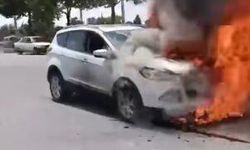Cip seyir halindeyken alev aldı