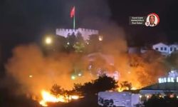 Kale yakınında otluk alanda yangın