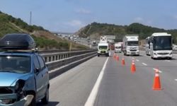 Kuzey Marmara Otoyolu’nda otomobil, yolcu otobüsüne çarptı